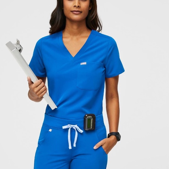 Figs Tops - Figs Catarina One-Pocket Scrub Top Blue Size Small